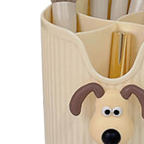Desk Pencil Pen Holder 4 Compartments Large Capacity Cute School Supplies Makeup Brush Organizer Milky Yellow Dog Head - Extra Image