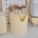 Desk Pencil Pen Holder 4 Compartments Large Capacity Cute School Supplies Makeup Brush Organizer Milky Yellow Dog Head - Extra Image