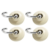 4pcs Adhesive Hooks Hole Free Round Hooks Bathroom Coat Heavy Duty Adhesive Hangers White - Top-Down View