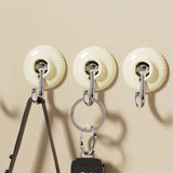 4pcs Adhesive Hooks Hole Free Round Hooks Bathroom Coat Heavy Duty Adhesive Hangers White - Extra Image