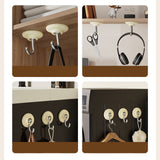 4pcs Adhesive Hooks Hole Free Round Hooks Bathroom Coat Heavy Duty Adhesive Hangers White
