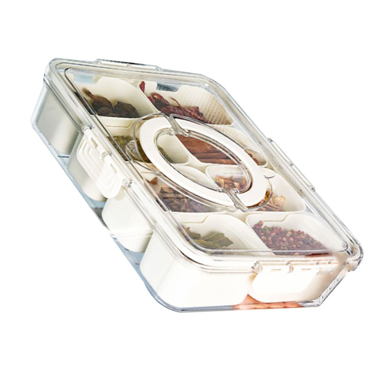 Plastic Storage Box Multi Grids Fridge Food Divider Box for Dumpling Vegetable Fruit Seasoning Large 8 Grids