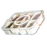 Plastic Storage Box Multi Grids Fridge Food Divider Box for Dumpling Vegetable Fruit Seasoning Large 8 Grids - Side View
