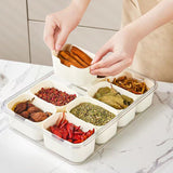 Plastic Storage Box Multi Grids Fridge Food Divider Box for Dumpling Vegetable Fruit Seasoning Large 8 Grids - 45-Degree Angle