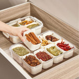 Plastic Storage Box Multi Grids Fridge Food Divider Box for Dumpling Vegetable Fruit Seasoning Large 8 Grids