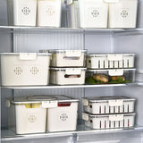Plastic Storage Box Multi Grids Fridge Food Divider Box for Dumpling Vegetable Fruit Seasoning Large 8 Grids