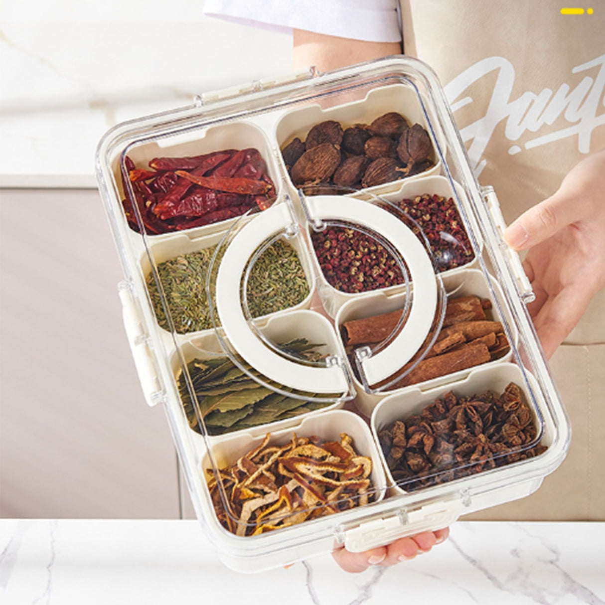 Plastic Storage Box Multi Grids Fridge Food Divider Box for Dumpling Vegetable Fruit Seasoning Large 8 Grids
