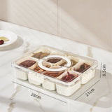 Plastic Storage Box Multi Grids Fridge Food Divider Box for Dumpling Vegetable Fruit Seasoning Large 8 Grids