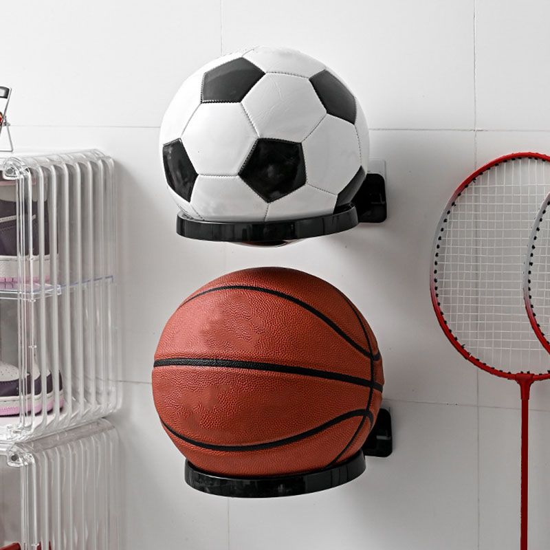 Soccer Ball Wall Mount Display Holder Plastic Football Storage Rack Basketball Supplies Black