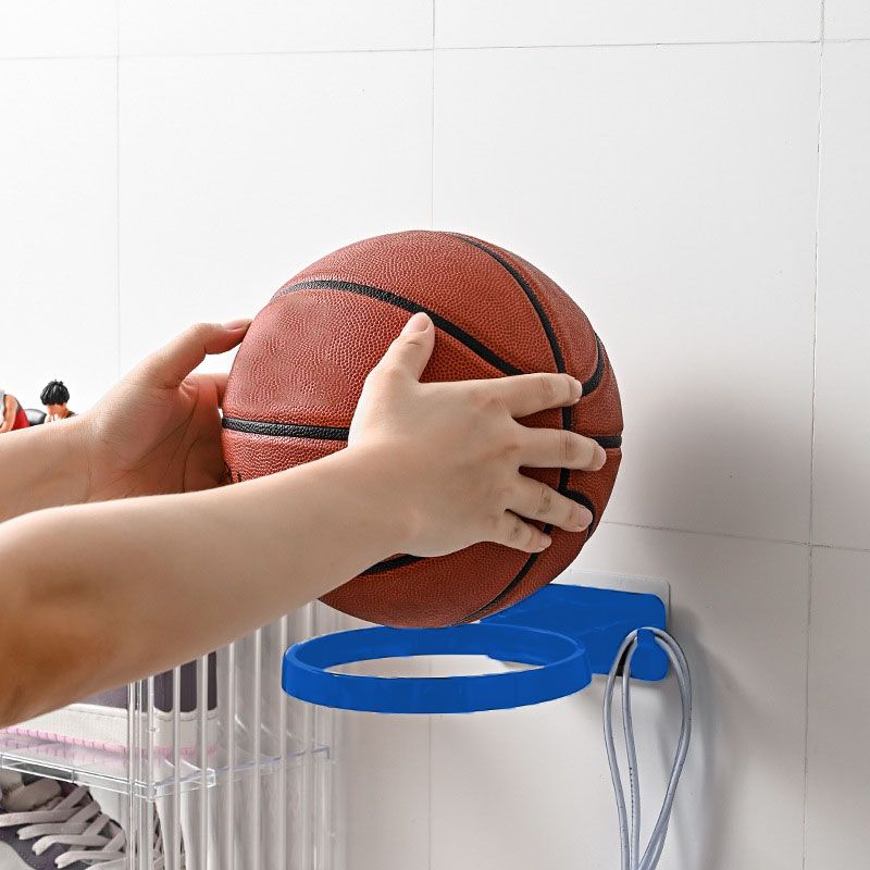 Soccer Ball Wall Mount Display Holder Plastic Football Storage Rack Basketball Supplies Blue