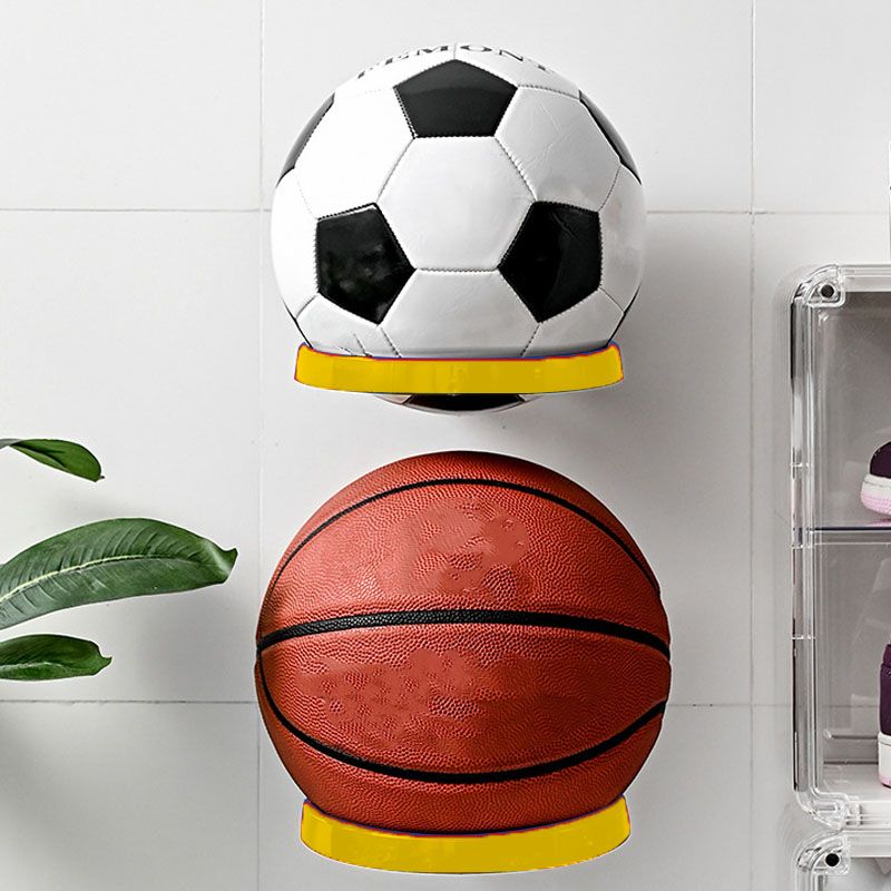 Soccer Ball Wall Mount Display Holder Plastic Football Storage Rack Basketball Supplies Yellow