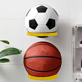 Soccer Ball Wall Mount Display Holder Plastic Football Storage Rack Basketball Supplies Yellow - Low Angle