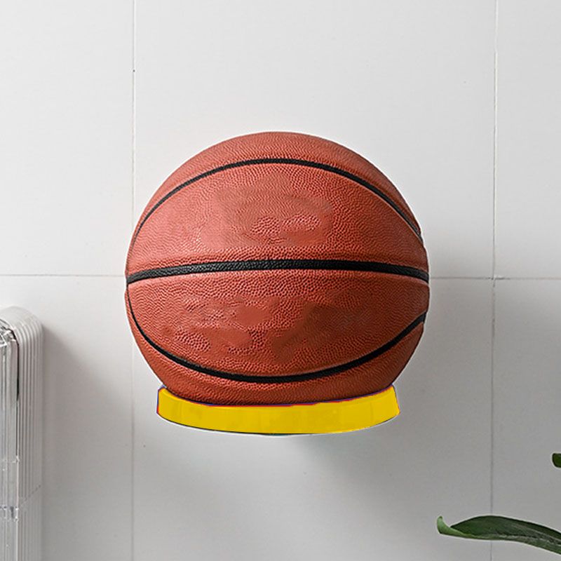 Soccer Ball Wall Mount Display Holder Plastic Football Storage Rack Basketball Supplies Yellow