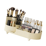 Makeup Storage Organizer Large Capacity Perforation Free Rotatable Partition Cosmetic Storage Box White
