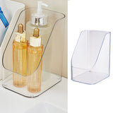 Desktop Storage Box Cosmetic Makeup Organizer Plastic Bathroom Storage Organizer Box Food Storage Bin Organizer Bevel Design Transparent
