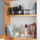 Desktop Storage Box Cosmetic Makeup Organizer Plastic Bathroom Storage Organizer Box Food Storage Bin Organizer Bevel Design Transparent