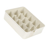 Sock Underwear Organizer Divider Plastic 15 Cell Closet Drawer Storage Box for Panty Ornament Ties White