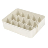 Sock Underwear Organizer Divider Plastic 15 Cell Closet Drawer Storage Box for Panty Ornament Ties White - 45-Degree Angle