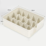 Sock Underwear Organizer Divider Plastic 15 Cell Closet Drawer Storage Box for Panty Ornament Ties White