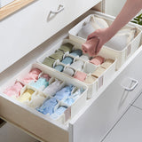 Sock Underwear Organizer Divider Plastic 15 Cell Closet Drawer Storage Box for Panty Ornament Ties White - Extra Image
