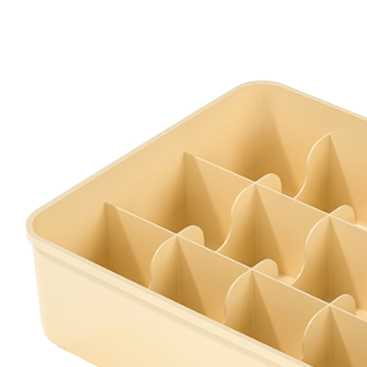 Sock Underwear Organizer Divider Plastic 15 Cell Closet Drawer Storage Box for Panty Ornament Ties Yellow