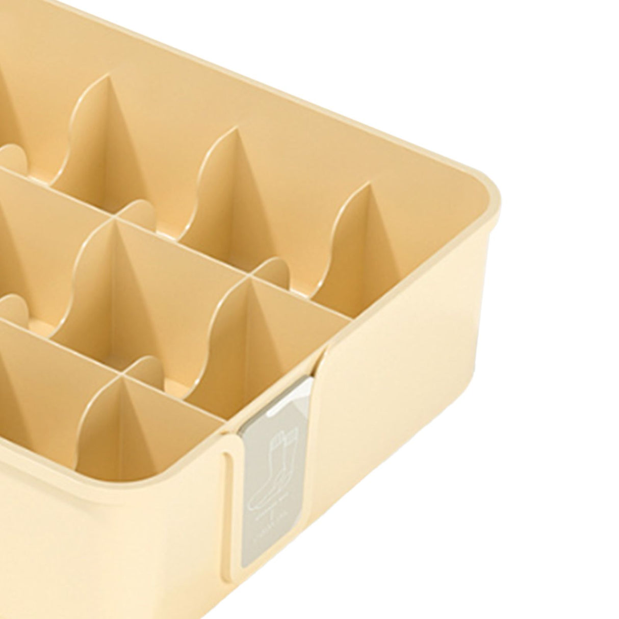 Sock Underwear Organizer Divider Plastic 15 Cell Closet Drawer Storage Box for Panty Ornament Ties Yellow