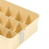 Sock Underwear Organizer Divider Plastic 15 Cell Closet Drawer Storage Box for Panty Ornament Ties Yellow - Top-Down View