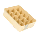 Sock Underwear Organizer Divider Plastic 15 Cell Closet Drawer Storage Box for Panty Ornament Ties Yellow