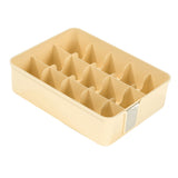 Sock Underwear Organizer Divider Plastic 15 Cell Closet Drawer Storage Box for Panty Ornament Ties Yellow