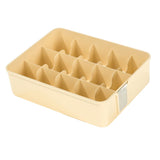 Sock Underwear Organizer Divider Plastic 15 Cell Closet Drawer Storage Box for Panty Ornament Ties Yellow - Close-Up Angle