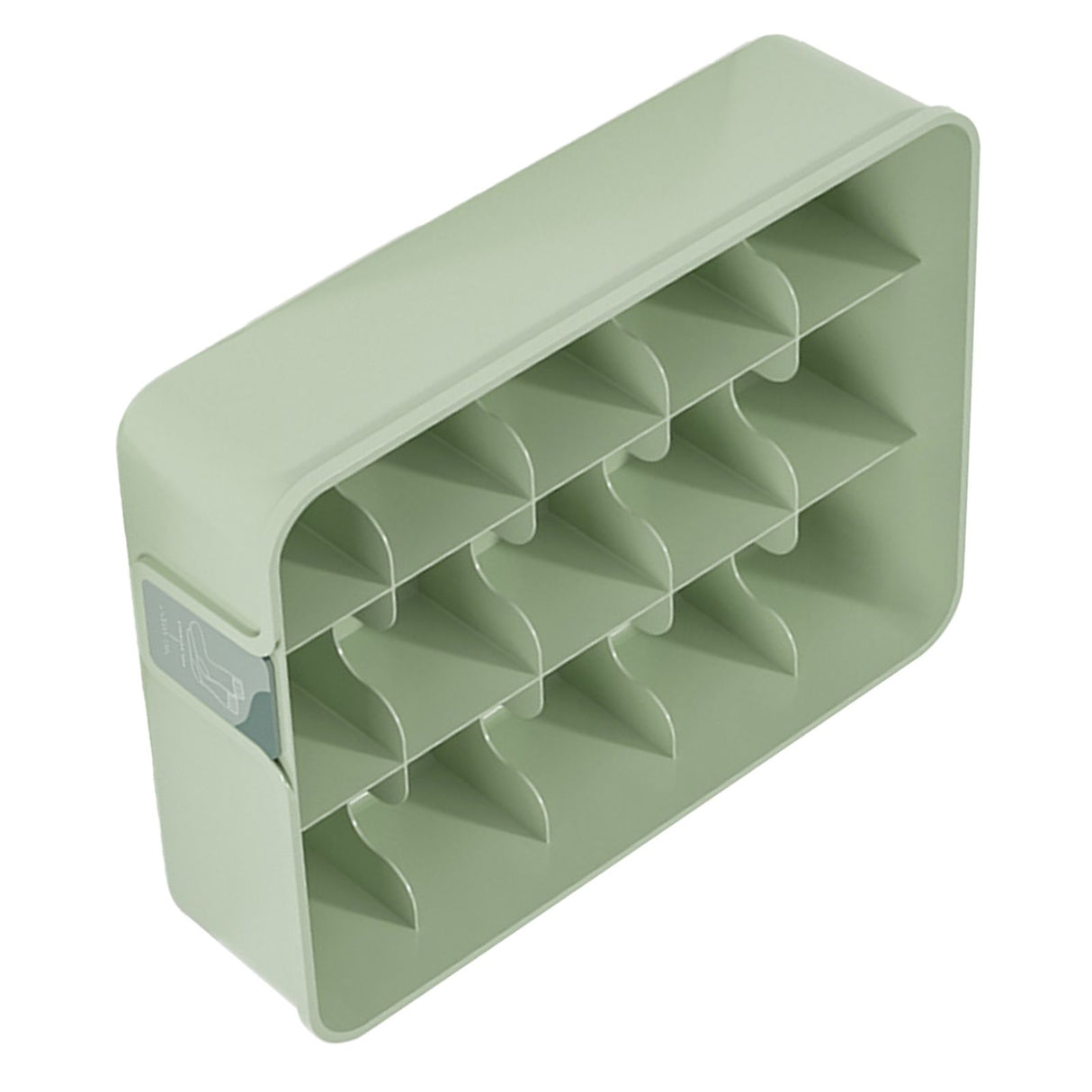 Sock Underwear Organizer Divider Plastic 15 Cell Closet Drawer Storage Box for Panty Ornament Ties Green