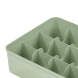 Sock Underwear Organizer Divider Plastic 15 Cell Closet Drawer Storage Box for Panty Ornament Ties Green