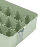 Sock Underwear Organizer Divider Plastic 15 Cell Closet Drawer Storage Box for Panty Ornament Ties Green - Top-Down View