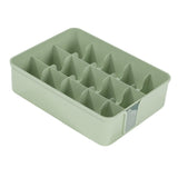 Sock Underwear Organizer Divider Plastic 15 Cell Closet Drawer Storage Box for Panty Ornament Ties Green - Rear View
