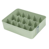 Sock Underwear Organizer Divider Plastic 15 Cell Closet Drawer Storage Box for Panty Ornament Ties Green - Close-Up Angle