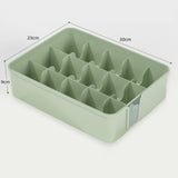 Sock Underwear Organizer Divider Plastic 15 Cell Closet Drawer Storage Box for Panty Ornament Ties Green - Extra Image