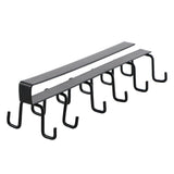 Kitchen Utensil Holder Hanger Iron Double Row Hook Spoon Shovel Shelving for Restaurant Black