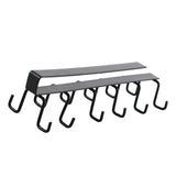 Kitchen Utensil Holder Hanger Iron Double Row Hook Spoon Shovel Shelving for Restaurant Black - Front View