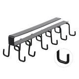 Kitchen Utensil Holder Hanger Iron Double Row Hook Spoon Shovel Shelving for Restaurant Black