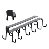 Kitchen Utensil Holder Hanger Iron Double Row Hook Spoon Shovel Shelving for Restaurant Black