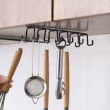 Kitchen Utensil Holder Hanger Iron Double Row Hook Spoon Shovel Shelving for Restaurant Black - 45-Degree Angle