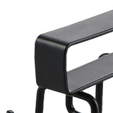 Kitchen Utensil Holder Hanger Iron Double Row Hook Spoon Shovel Shelving for Restaurant Black