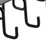 Kitchen Utensil Holder Hanger Iron Double Row Hook Spoon Shovel Shelving for Restaurant Black - Extra Image