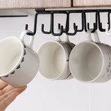 Kitchen Utensil Holder Hanger Iron Double Row Hook Spoon Shovel Shelving for Restaurant Black - Extra Image
