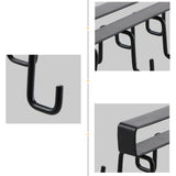 Kitchen Utensil Holder Hanger Iron Double Row Hook Spoon Shovel Shelving for Restaurant Black - Extra Image