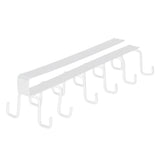 Kitchen Utensil Holder Hanger Iron Double Row Hook Spoon Shovel Shelving for Restaurant White
