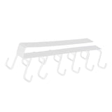 Kitchen Utensil Holder Hanger Iron Double Row Hook Spoon Shovel Shelving for Restaurant White