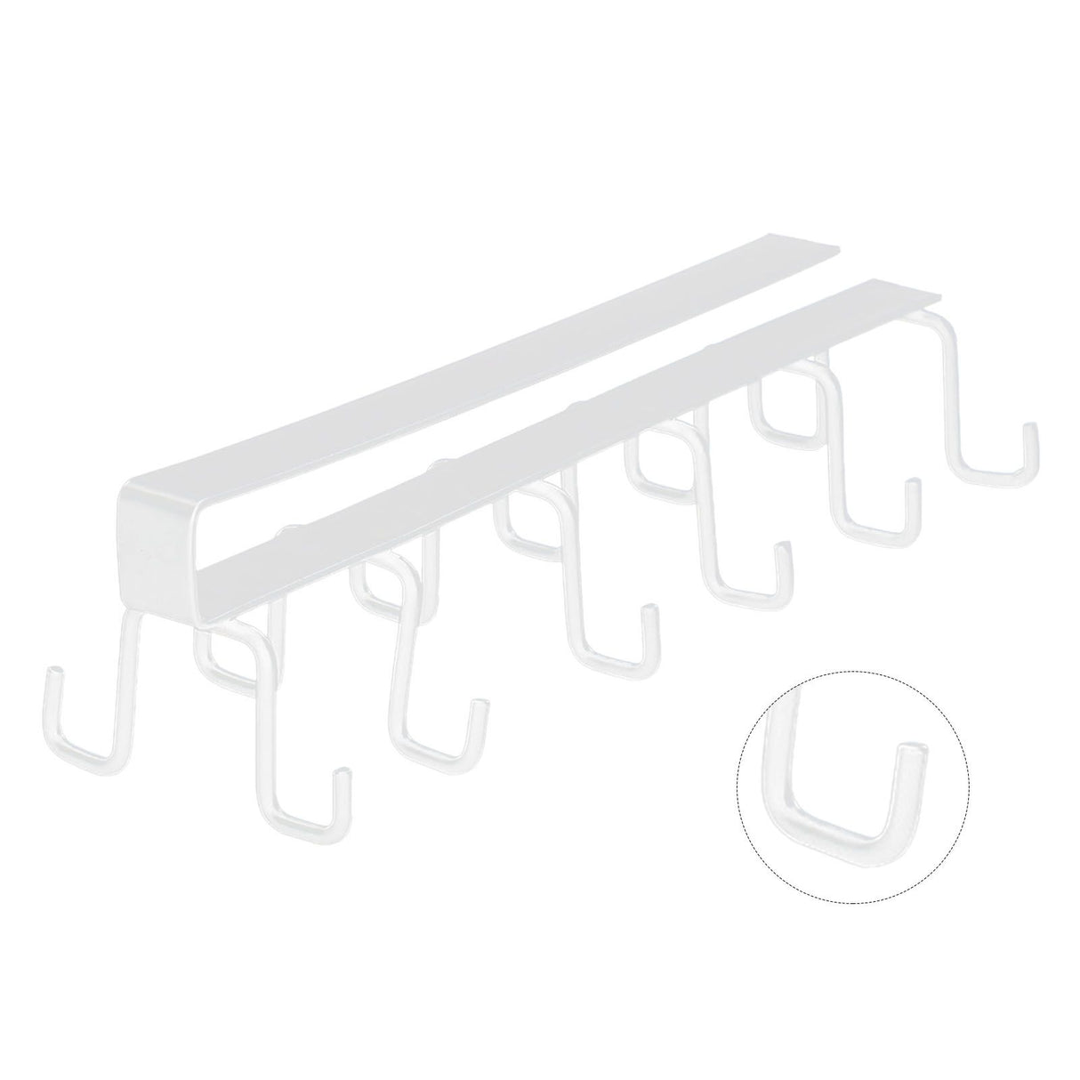 Kitchen Utensil Holder Hanger Iron Double Row Hook Spoon Shovel Shelving for Restaurant White