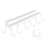 Kitchen Utensil Holder Hanger Iron Double Row Hook Spoon Shovel Shelving for Restaurant White - Side View