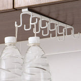 Kitchen Utensil Holder Hanger Iron Double Row Hook Spoon Shovel Shelving for Restaurant White - Rear View